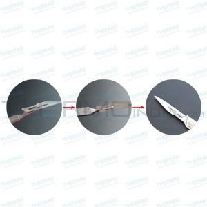 Plastic Moulded Surgical Blades Handle Size no.3 (Stainless Steel Front)